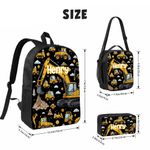 Personalized Engineering Vehicle Bulldozer Backpack Lunch Bag Pencil Case Set with Name Daily Use Back to School Gift for Kids Boys Students