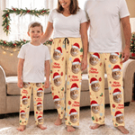 Personalised Merry Christmas Santa Hat Pet Photo Soft Pyjama Pants Family Gathering Christmas Gift for Pet Lover