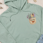 Personalised Multicolour Birth Flower Pocket Soft T-shirt Sweatshirt Hoodie with Name Daily Wear Birthday Gift for Woman