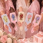 Personalized Gemstone Effect Birth Flower Hair Brush with Name Daily Use Anniversary Birthday Gift for Women Girls