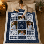 Couverture polaire douillette personnalisée avec photo et message réconfortant, citation, décoration d'intérieur, cadeau de condoléances pour les amis et la famille