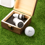 Personalised Name Initial Monogram Golf Ball Stamp and Wooden Storage Box Golf Course Accessory Birthday Sports Gift for Golf Player Lover