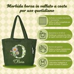Borsa tote in velluto a coste personalizzata, con fiore di nascita a diamante, iniziale e nome - Regalo di compleanno per donne e ragazze
