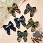 Personalized Camouflage Marine Bow Hair Clip with Embroidered Name Hair Accessories Military Retirement Gift for Military Family Girl