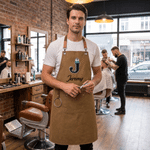 Personalized 3D-Effect Artwork Barber Theme Canvas Apron with Name and Pocket Kitchen Accessory Birthday Anniversary New Job Gift for Salon Workers
