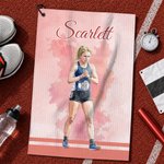 Personalised Watercolor Marathon Themed Quick Dry Sports Towel with Photo Name and Lanyard Marathon Race Day Birthday Gift for Marathon Runners 2