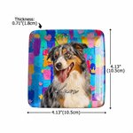 Personalised Graffiti Colourful Oil Painting Style Pet Photo Square Ceramic Trinket Jewellery Dish with Name Daily Use Birthday Gift for Pet Owner Lover