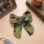 Personalized Camouflage Marine Bow Hair Clip with Embroidered Name Hair Accessories Military Retirement Gift for Military Family Girl