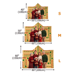 Coperta con cappuccio personalizzata con illustrazione multicolore ad effetto 3D, nuvola di parole, foto in stile cartone animato e testo – Decorazione per la casa, regalo di Natale per familiari e am