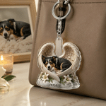 Personalised 3D-Effect Artwork Pet Photo Angel Wings Clear Acrylic Keychain with Name Memorial Gift for Pet Owners Lovers