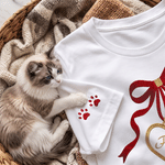 Personalised Bow Knot Pet Photo Embroidery T-shirt Sweatshirt Hoodie with Name Daily Wear Birthday Gift for Pet Owners Lovers