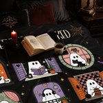 Personalized Cute Halloween Ghosts Soft Throw Blanket with Name Home Decor Halloween Gift for Family Friends