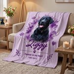 Personalised Watercolor Splash Pet Photo Design Soft Throw Blanket with Name and Text Pet Loss Memorial Gift for Pet Owners