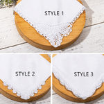 Personalized Wedding Birth Flower Lace Edge Handkerchief with Name Title and Date Bridal Shower Christmas Wedding Gift for Bridesmaids Besties