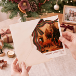 Carte de vœux personnalisée avec photo, nœud de Noël, prénom et année – Cadeau de Noël pour la famille et les amis