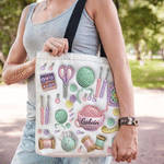 Bolso tote personalizado con nombre efecto 3D y diseño de punto y ganchillo regalo de Navidad y cumpleaños para abuelas