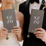 Personalized Minimalist Swan Church PU Leather Wedding Vow Book with Name and Date Wedding Ceremony Anniversary Gift for Bride Groom