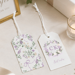 Personalized Wedding Flowers Initials Badge Tags Stickers Set of 24 with Text Location and Date Decor Wedding Party Bridal Shower Gift for Bride to Be