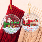 Personalized Santa Claus Christmas Tree Christmas Ornament with Name Initial and Year Home Tree Decor Christmas Gift for Family Friend