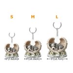 Personalised 3D-Effect Artwork Pet Photo Angel Wings Clear Acrylic Keychain with Name Memorial Gift for Pet Owners Lovers