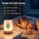 Personalized Illustration Birth Flower Dimmable Color-Changing Touch Control Night Light with Name and Remote Bedroom Decor Birthday Gift for Women 4