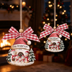 Personalised 3D-Effect Artwork Cute Snowman Family Acrylic Christmas Ornament with Name Home Decor Christmas Gift for Family Friends