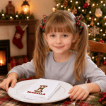 Personalised Patch-Style Initial Quick-Absorbing 100% Cotton Napkin with Name Table Decor Christmas Holiday Gift for Family Friends
