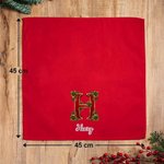 Personalisierte Weihnachtsglocke Tischserviette | mit Namen und Initiate | 100% Baumwolle | Weihnachtsgeschenk für Familie & Freunde