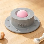 Gamelle personnalisée multicolore pour animal de compagnie, imprimée en 3D, avec nom et motif de balle, pour une alimentation lente et ludique – Cadeau d'anniversaire pour un usage quotidien destiné a