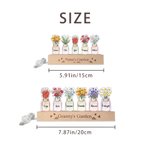 Personalized 1-6 Birth Flowers LED Night Light with Name and Wooden Base Bedroom Decor Birthday Gift for Grandma Mom
