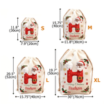 Borsa regalo personalizzata in tela con Babbo Natale e il messaggio “Buon Natale”, con nome e iniziale: regalo della vigilia di Natale per i bambini