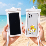 Personalized Cute Duck Waterproof Phone Bag with Name Outdoor Activities Use Beach Party Birthday Gift for Friend Family