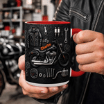 Personalised Motorbike Theme 11 oz 15 oz Ceramic Mug with Name Daily Use Birthday Gift for Motorbike Riders Biker Enthusiasts