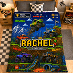 Personalised Pixel Art Off-Road Lorry Adventure Soft Throw Blanket with Name Home Decor Birthday Gift for Boy Lorry Lover