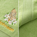 Personalized Praying Hands Rose Cross Embroidered 100% Cotton Hand Towel with Name Birthday Baptism Gift for Pastor