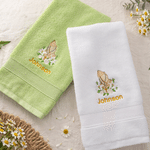 Personalized Praying Hands Rose Cross Embroidered 100% Cotton Hand Towel with Name Birthday Baptism Gift for Pastor