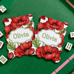 Personalized Scalloped Edge Mahjong Tile Mixer with Name or Monogram Set of 2 Mahjong Game Night Club Gift for Mahjong Lovers Players