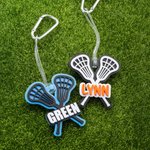 Porte-clés et étiquette pour sac personnalisés, imprimés en 3D, multicolores, avec motif de lacrosse et prénom : cadeau de sport idéal pour un anniversaire destiné aux passionnés de lacrosse