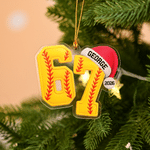 Personalised 67 Baseball Basketball Acrylic Sports Christmas Ornament with Name Christmas Gift for Sports Lovers