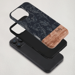 Personalised Floral Wood Grain Design Phone Case for iPhone and Samsung with Name Daily Use Birthday Gift for Best Friend