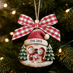 Personalised 3D-Effect Artwork Cute Snowman Family Acrylic Christmas Ornament with Name Home Decor Christmas Gift for Family Friends