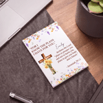 Personalised Watercolor Birth Flower Cross Bible Notepad with Name and 40/80 Pages Daily Prayer Birthday Religious Gift for Christian Believers