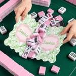 Personalized Scalloped Edge Mahjong Tile Mixer with Name or Monogram Set of 2 Mahjong Game Night Club Gift for Mahjong Lovers Players