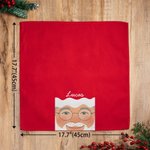 Tovagliolo rosso 100% cotone con foto personalizzata: simpatico cappellino da Babbo Natale e volto da cartone animato, con nome, decorazione da tavola, regalo di Natale per la famiglia e gli amici