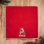Personalised Patch-Style Initial Quick-Absorbing 100% Cotton Napkin with Name Table Decor Christmas Holiday Gift for Family Friends