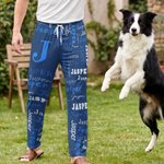 Personalised Multi-Font Name Multicolour Soft Skin-Friendly Pyjama Pants with Initial Daily Wear Christmas Birthday Gift for Family Kids