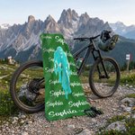 Personalisiertes Radfahrer-Silhouette Handtuch mit Namen | übergroßes & saugfähiges Badetuch | Rennradtour Reise Geburtstag Geschenk für Radsportfans