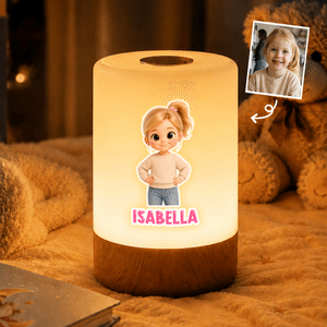 Lampada LED personalizzata, ricaricabile e regolabile in intensità, con disegno di personaggi dei cartoni animati in stile 3D e nome stampato: regalo perfetto per la cameretta dei bambini e degli amic