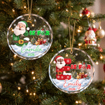 Personalized Santa Claus Christmas Tree Christmas Ornament with Name Initial and Year Home Tree Decor Christmas Gift for Family Friend