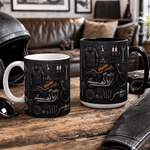 Personalised Motorbike Theme 11 oz 15 oz Ceramic Mug with Name Daily Use Birthday Gift for Motorbike Riders Biker Enthusiasts